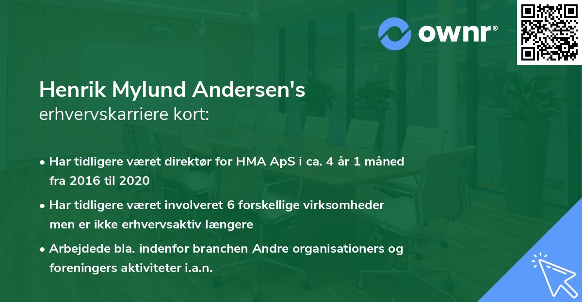 Henrik Mylund Andersen's erhvervskarriere kort