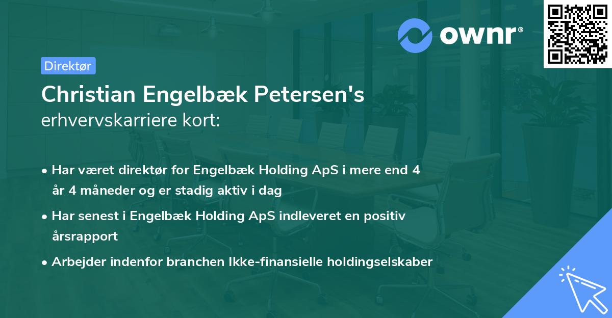 Christian Engelbæk Petersen's erhvervskarriere kort