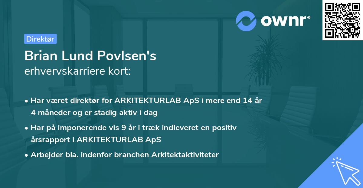 Brian Lund Povlsen's erhvervskarriere kort
