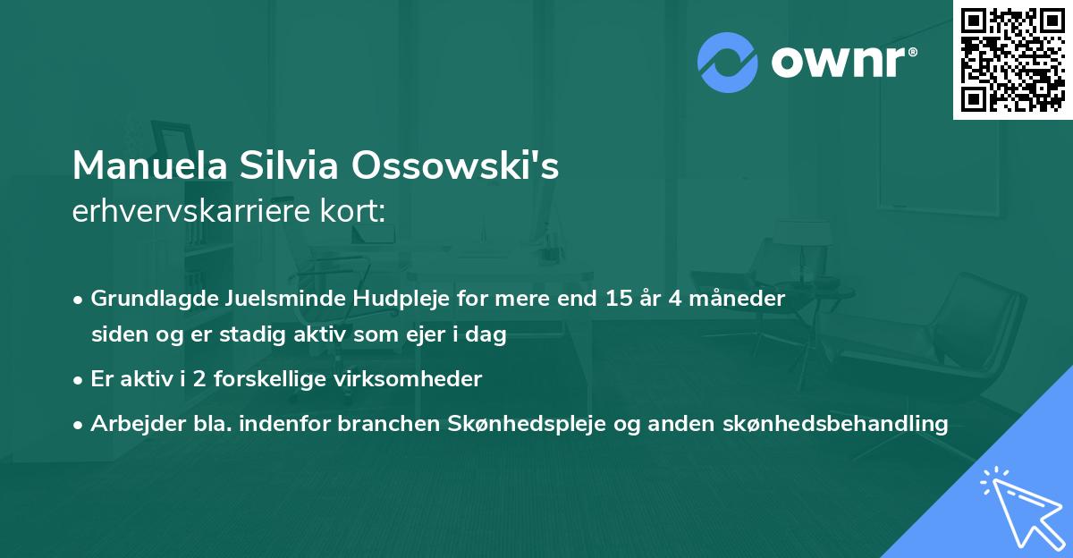 Manuela Silvia Ossowski's erhvervskarriere kort