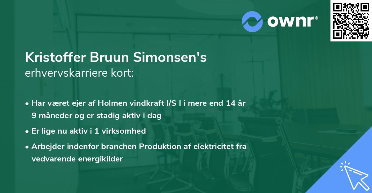 Kristoffer Bruun Simonsen's erhvervskarriere kort