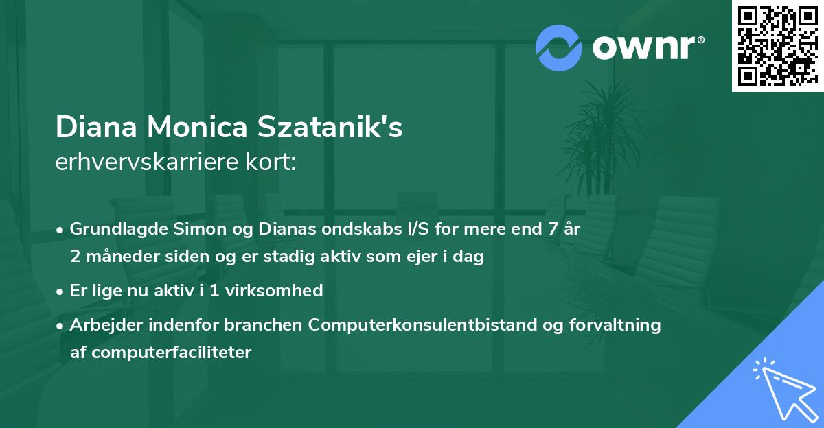 Diana Monica Szatanik's erhvervskarriere kort