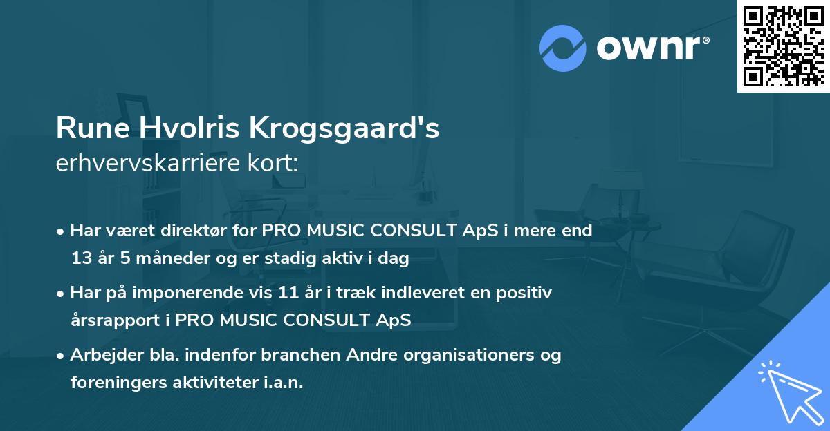 Rune Hvolris Krogsgaard's erhvervskarriere kort
