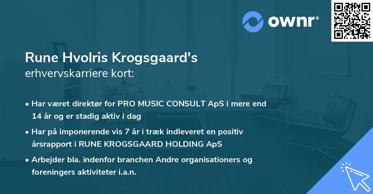 Rune Hvolris Krogsgaard's erhvervskarriere kort