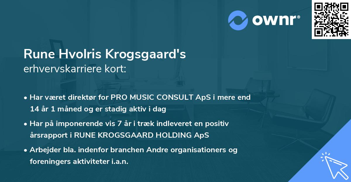 Rune Hvolris Krogsgaard's erhvervskarriere kort