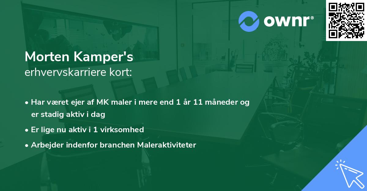 Morten Kamper's erhvervskarriere kort
