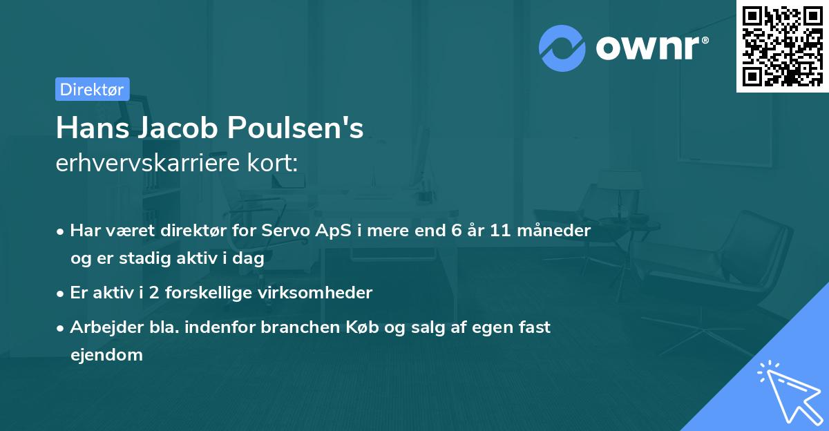 Hans Jacob Poulsen's erhvervskarriere kort