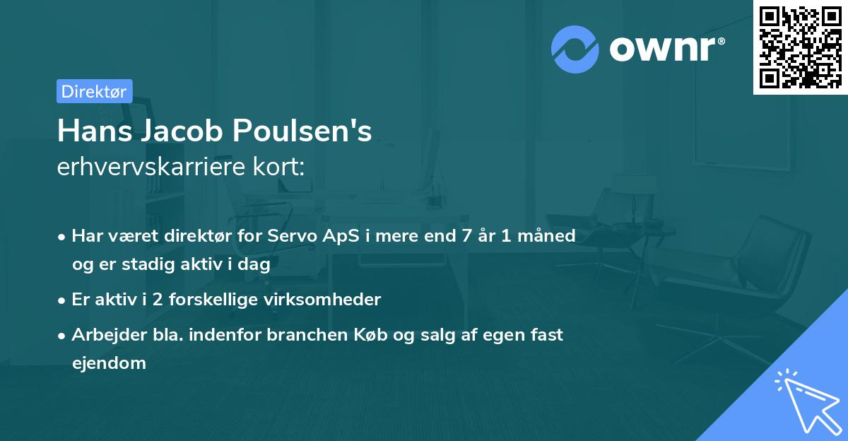 Hans Jacob Poulsen's erhvervskarriere kort