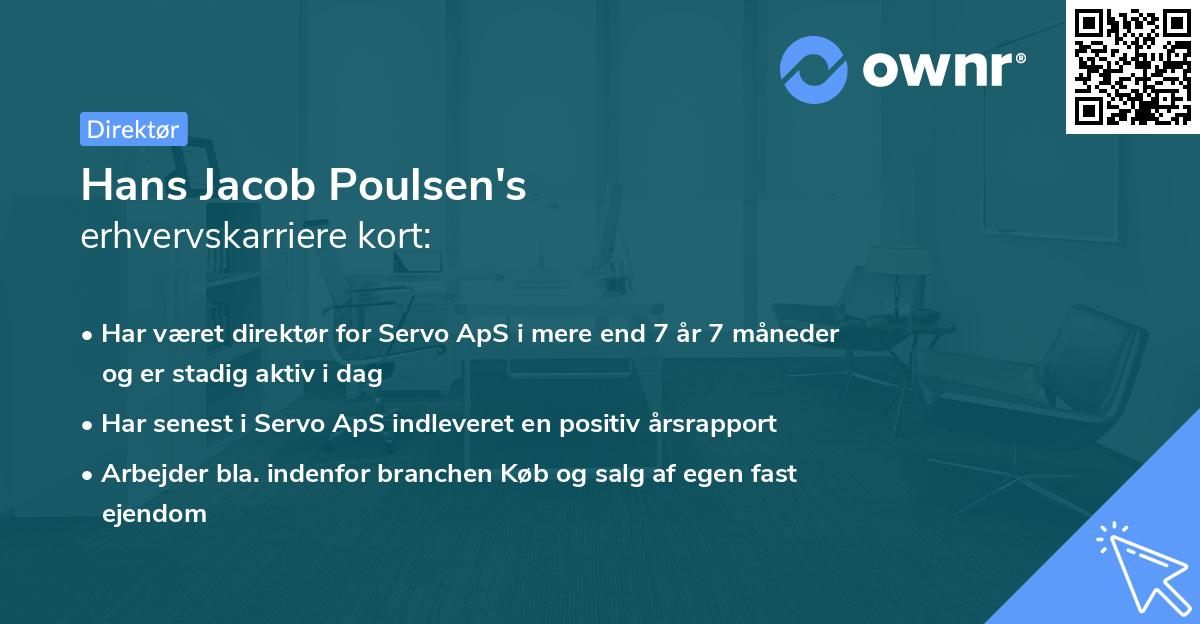 Hans Jacob Poulsen's erhvervskarriere kort