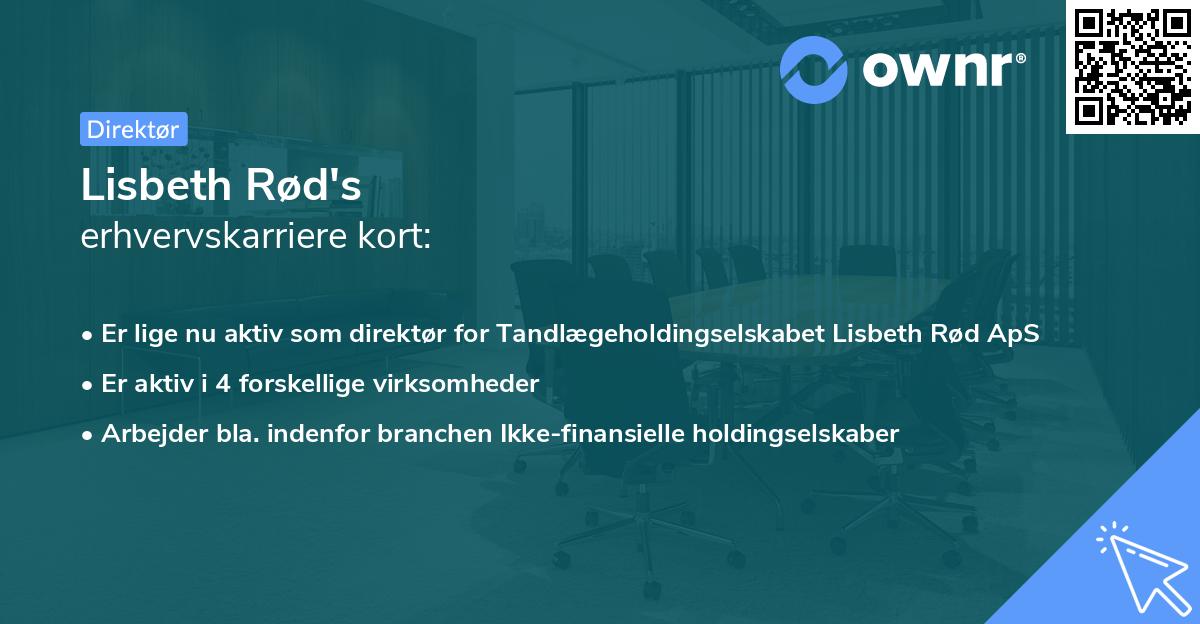 Lisbeth Rød's erhvervskarriere kort