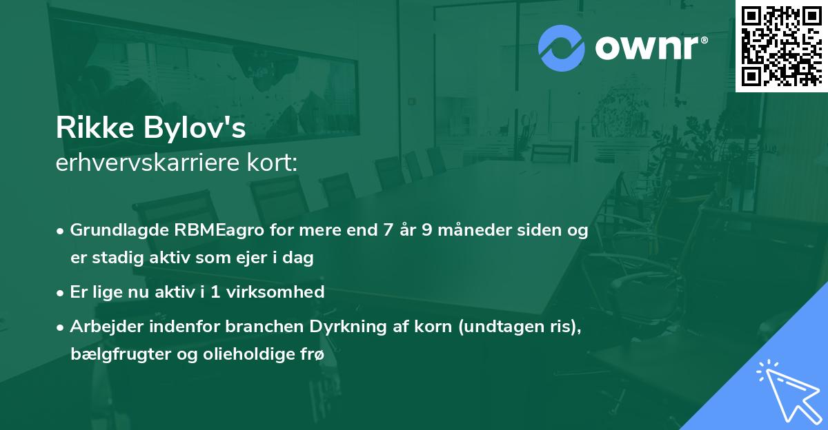 Rikke Bylov's erhvervskarriere kort