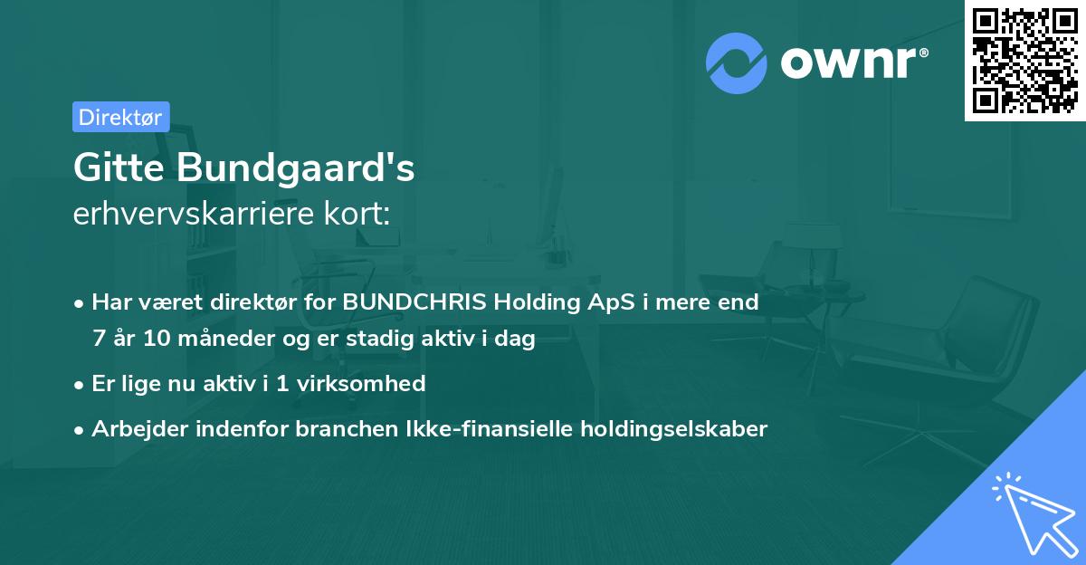 Gitte Bundgaard's erhvervskarriere kort