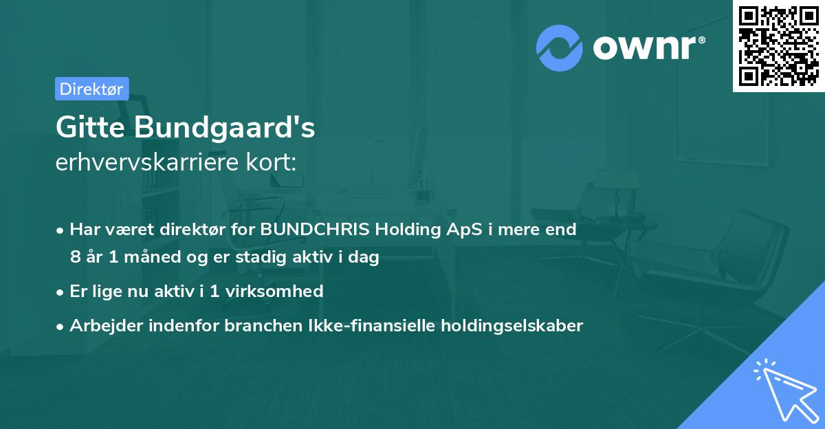 Gitte Bundgaard's erhvervskarriere kort