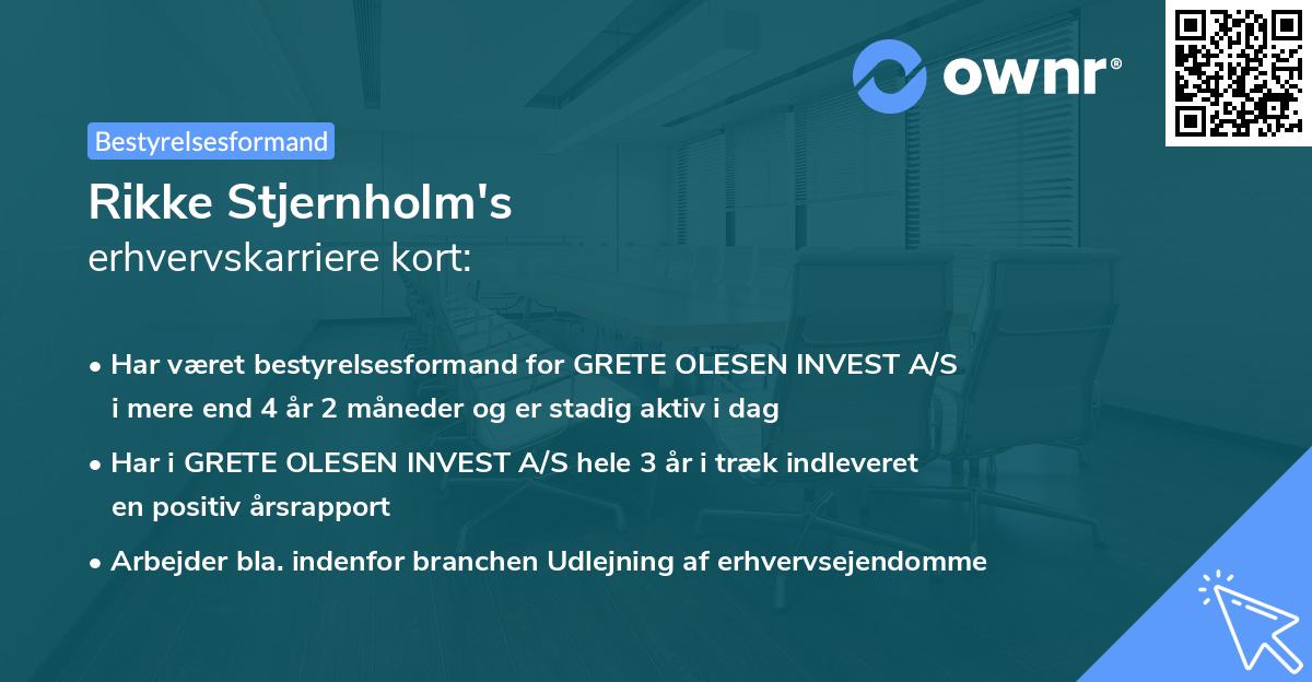 Rikke Stjernholm's erhvervskarriere kort
