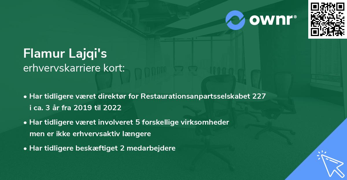 Flamur Lajqi's erhvervskarriere kort