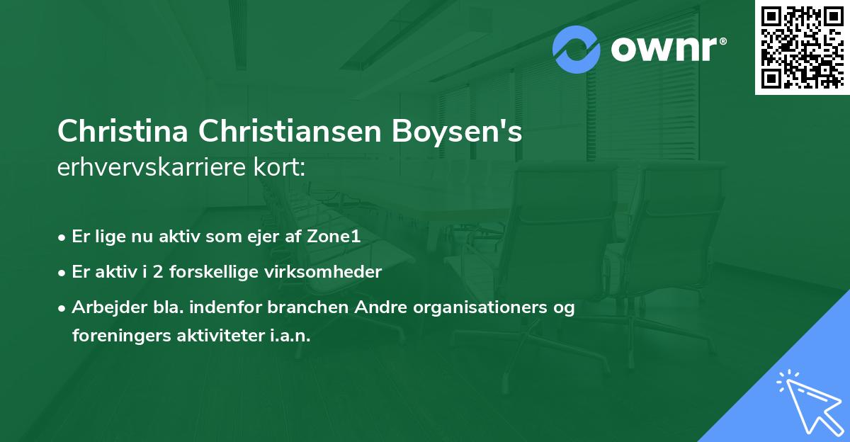Christina Christiansen Boysen's erhvervskarriere kort