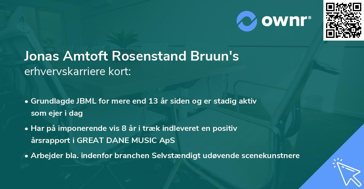 Jonas Amtoft Rosenstand Bruun's erhvervskarriere kort
