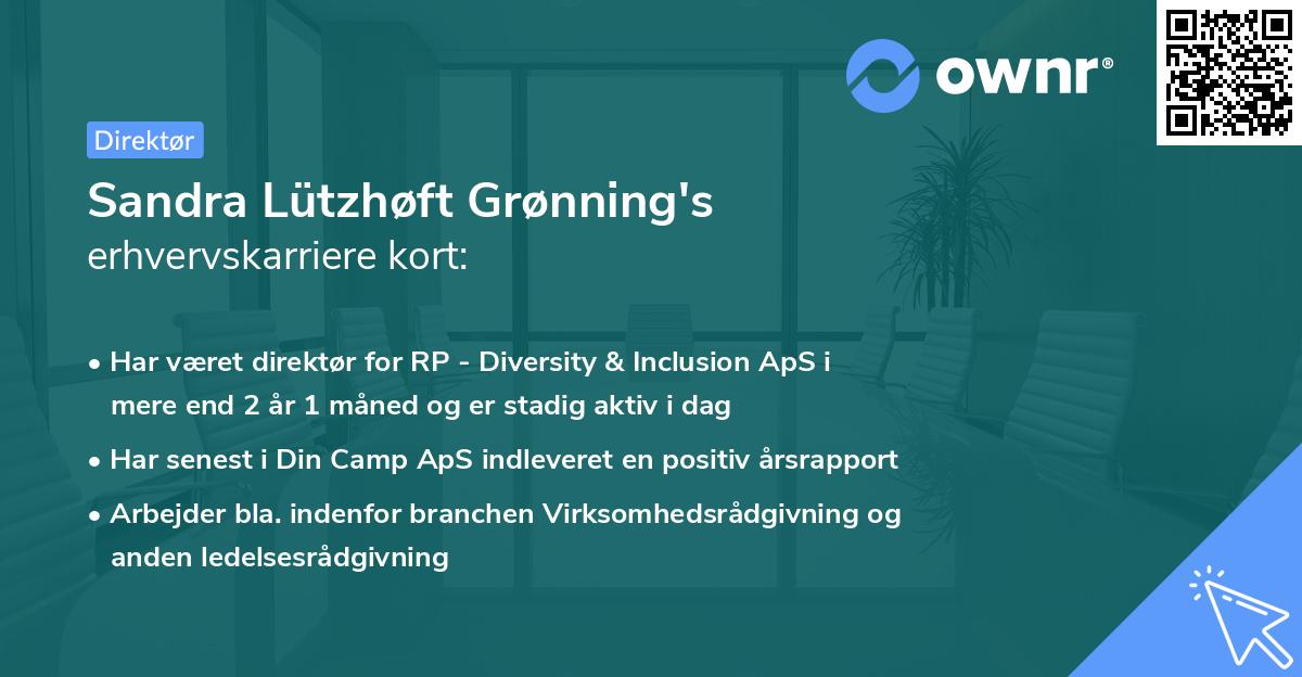 Sandra Lützhøft Grønning's erhvervskarriere kort