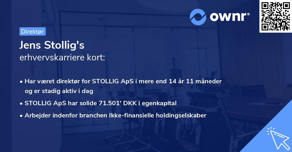 Jens Stollig's erhvervskarriere kort