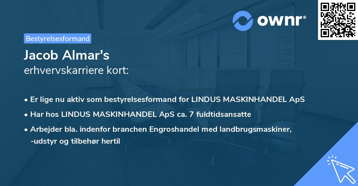 Jacob Almar's erhvervskarriere kort