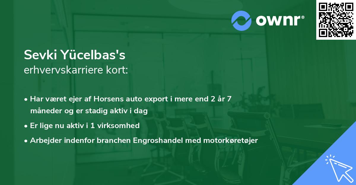 Sevki Yücelbas's erhvervskarriere kort