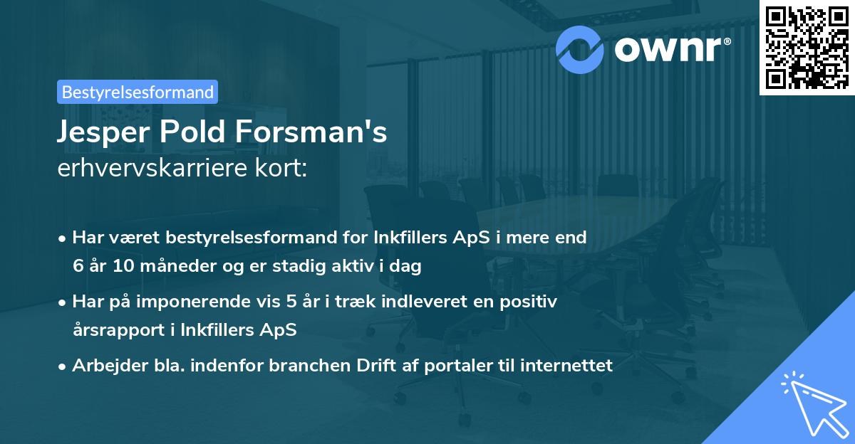 Jesper Pold Forsman's erhvervskarriere kort