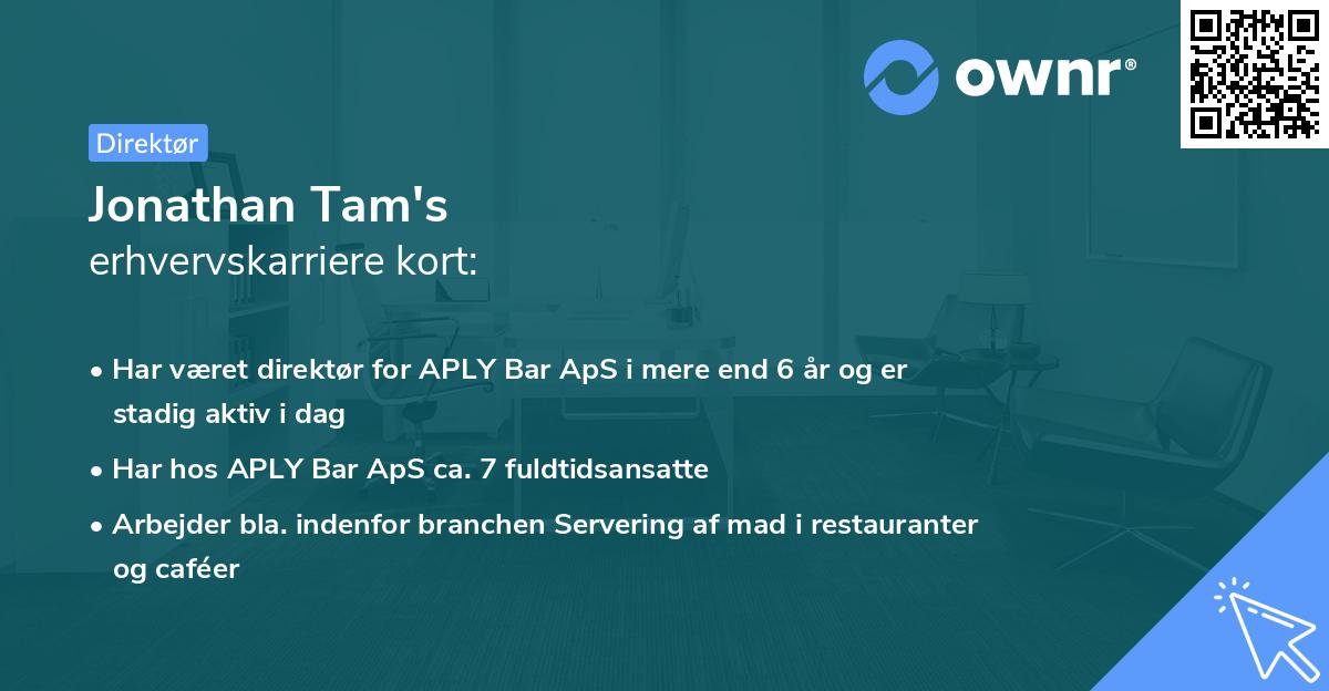 Jonathan Tam's erhvervskarriere kort