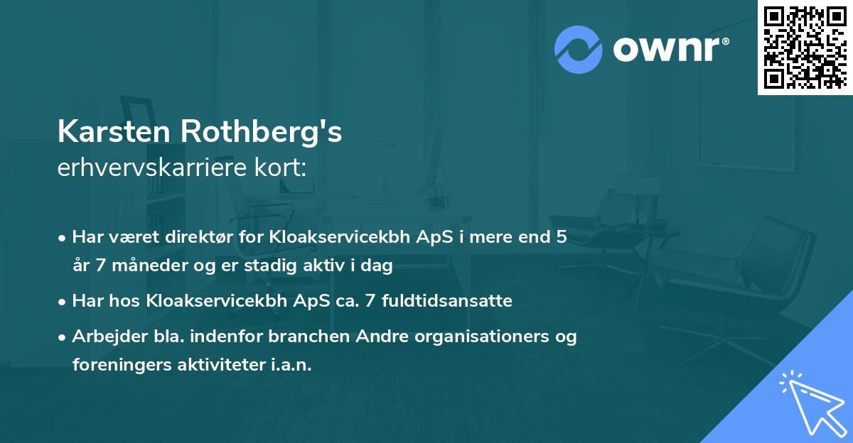 Karsten Rothberg's erhvervskarriere kort