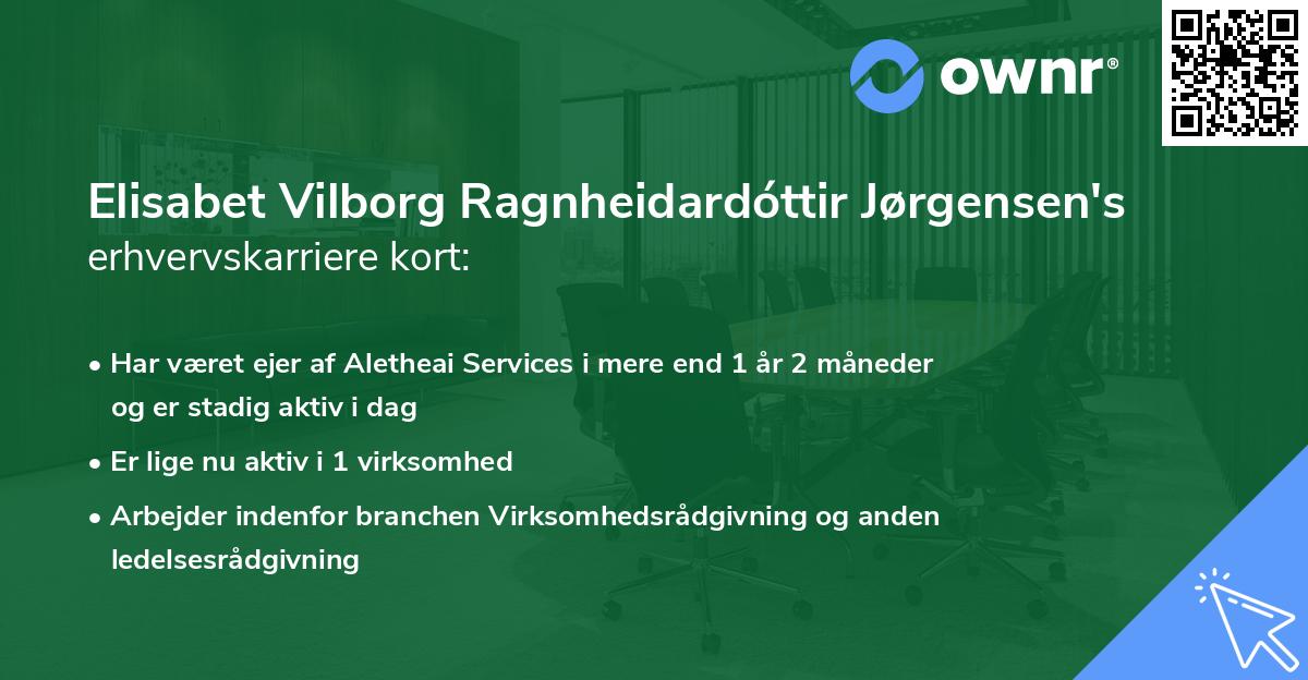 Elisabet Vilborg Ragnheidardóttir Jørgensen's erhvervskarriere kort