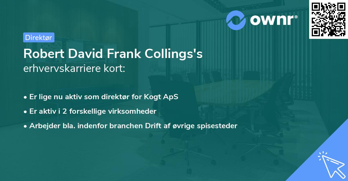Robert David Frank Collings's erhvervskarriere kort