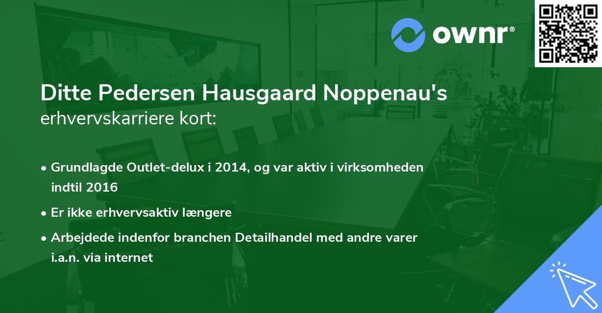 Ditte Pedersen Hausgaard Noppenau's erhvervskarriere kort