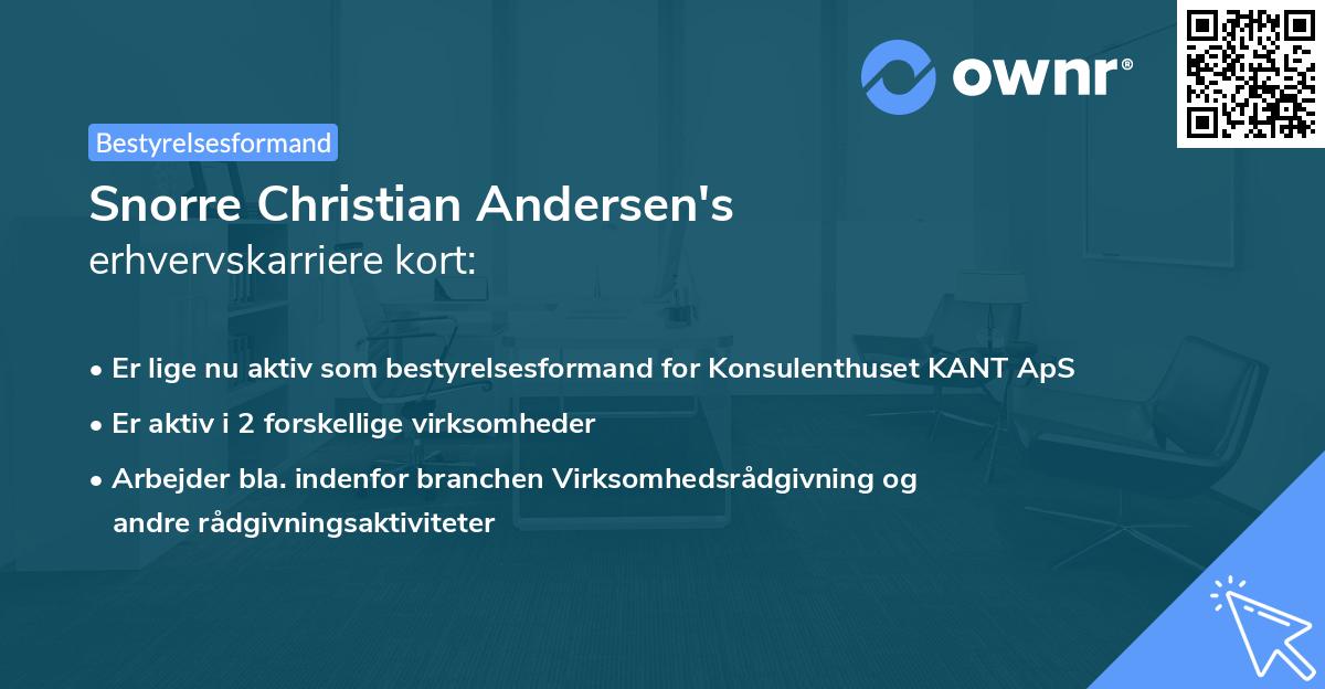 Snorre Christian Andersen's erhvervskarriere kort