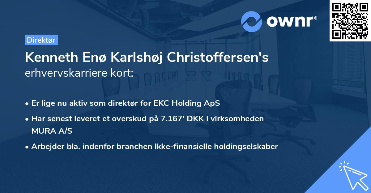 Kenneth Enø Karlshøj Christoffersen's erhvervskarriere kort