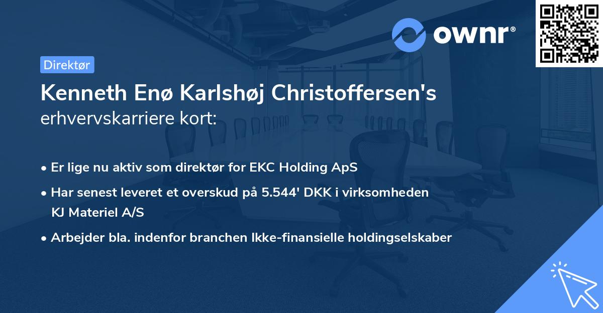 Kenneth Enø Karlshøj Christoffersen's erhvervskarriere kort