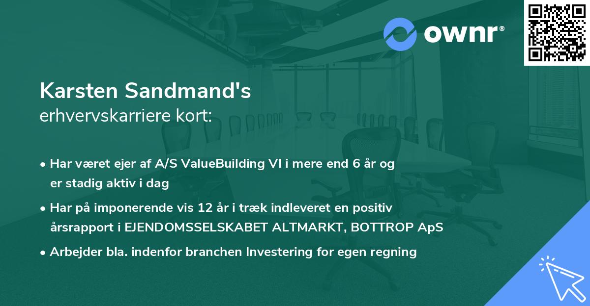 Karsten Sandmand's erhvervskarriere kort