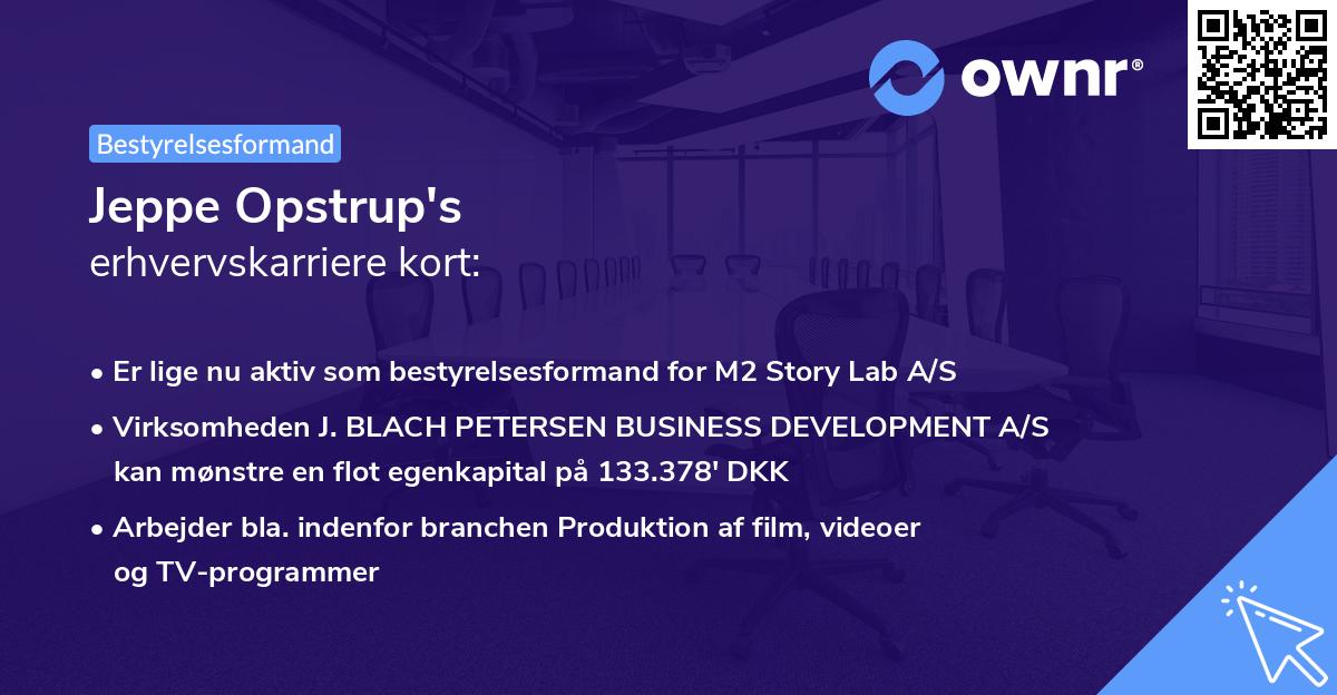 Jeppe Opstrup's erhvervskarriere kort