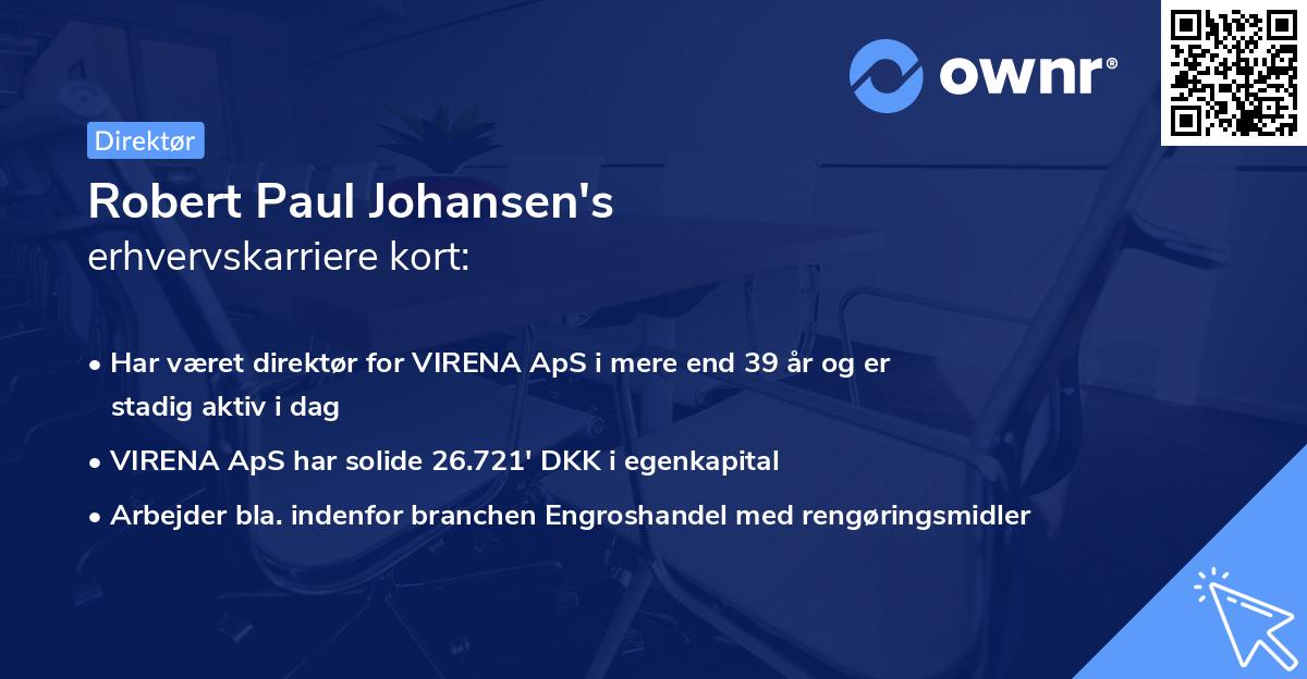 Robert Paul Johansen's erhvervskarriere kort
