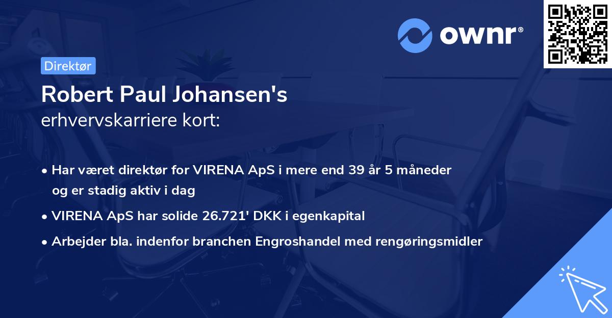 Robert Paul Johansen's erhvervskarriere kort