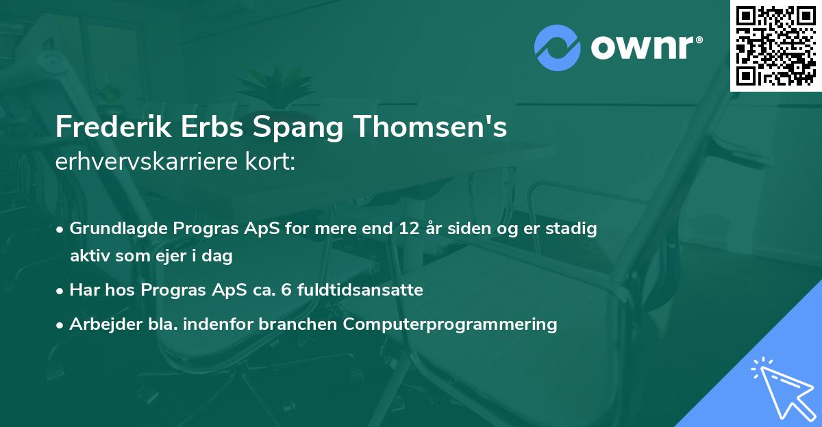 Frederik Erbs Spang Thomsen's erhvervskarriere kort