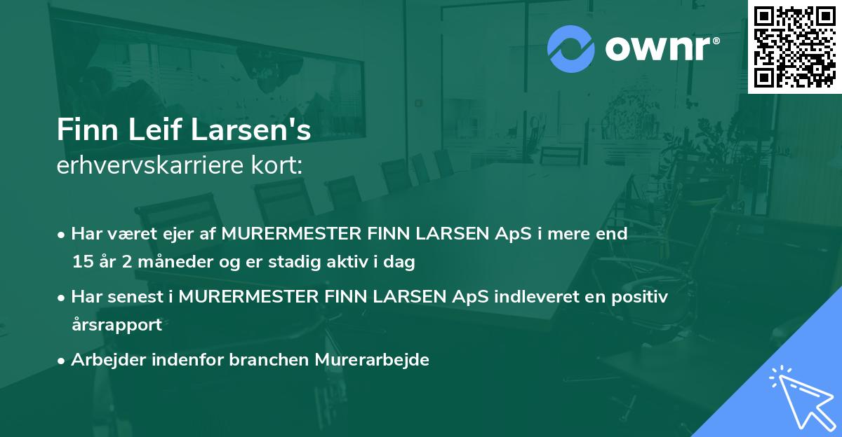 Finn Leif Larsen's erhvervskarriere kort