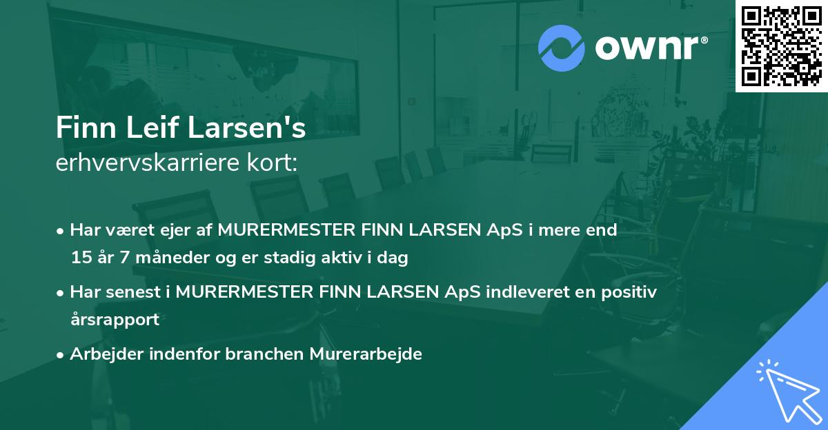 Finn Leif Larsen's erhvervskarriere kort