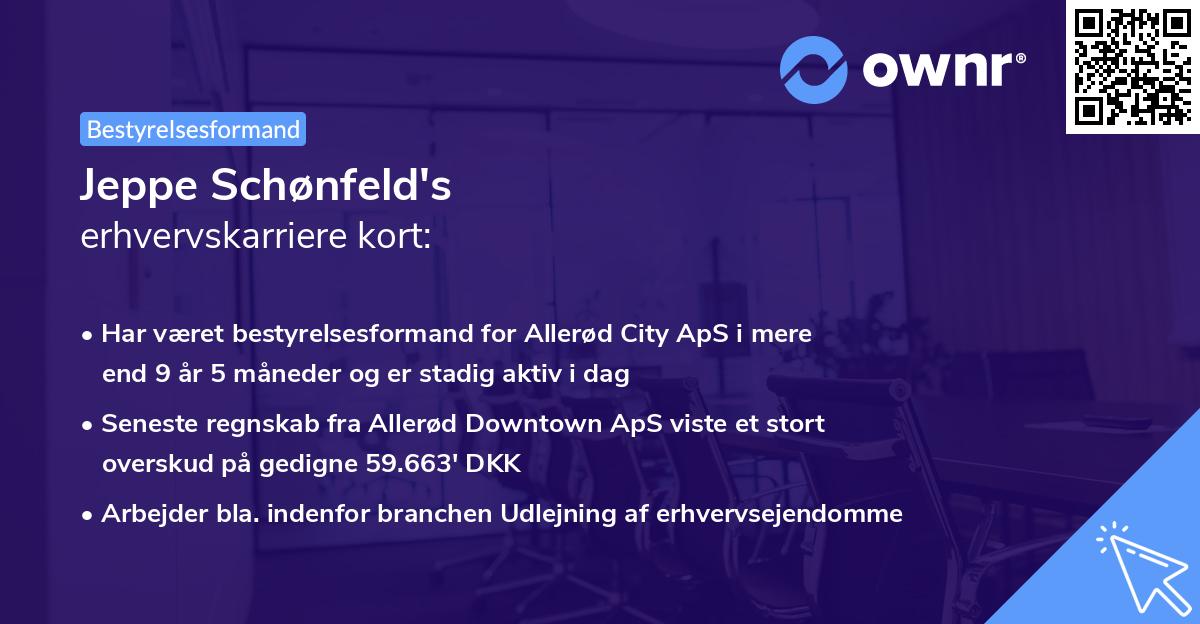 Jeppe Schønfeld's erhvervskarriere kort