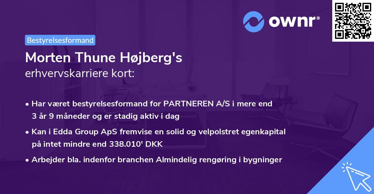 Morten Thune Højberg's erhvervskarriere kort