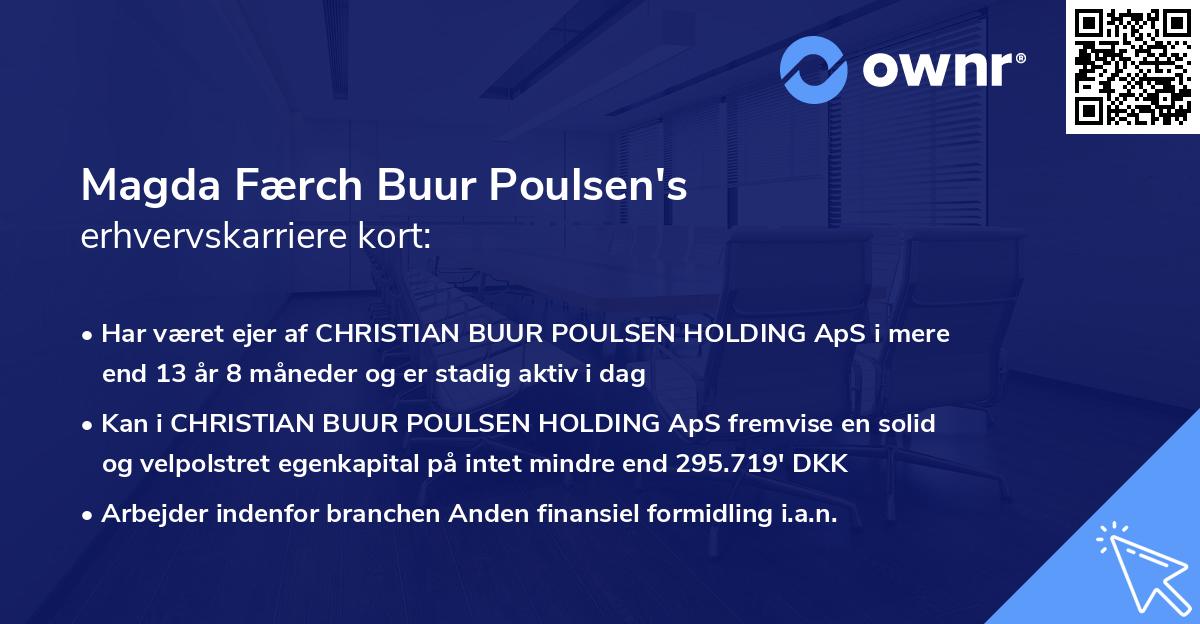 Magda Færch Buur Poulsen's erhvervskarriere kort