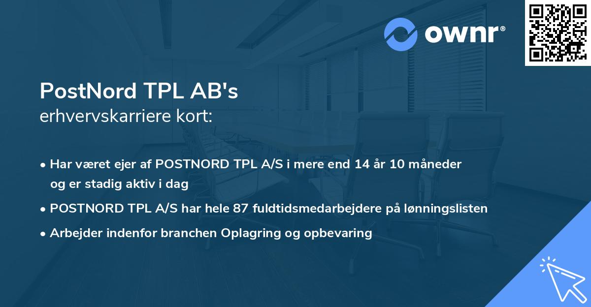 PostNord TPL AB's erhvervskarriere kort