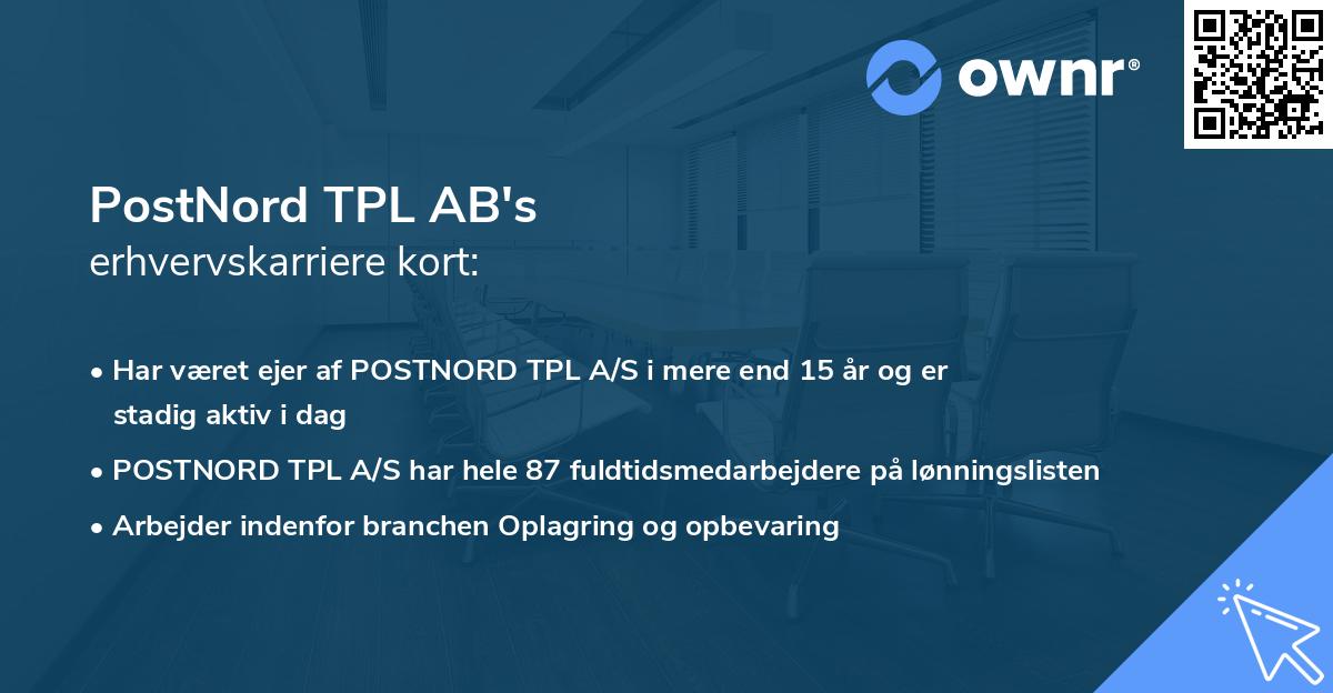 PostNord TPL AB's erhvervskarriere kort