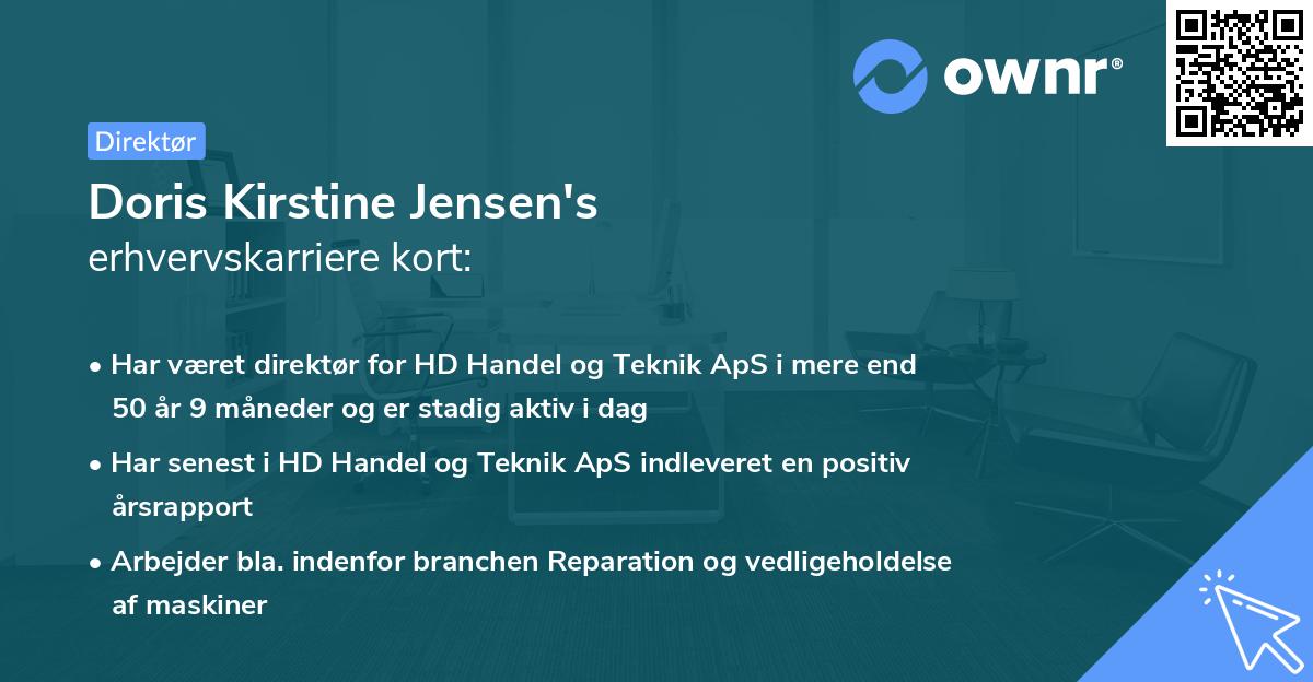 Doris Kirstine Jensen's erhvervskarriere kort
