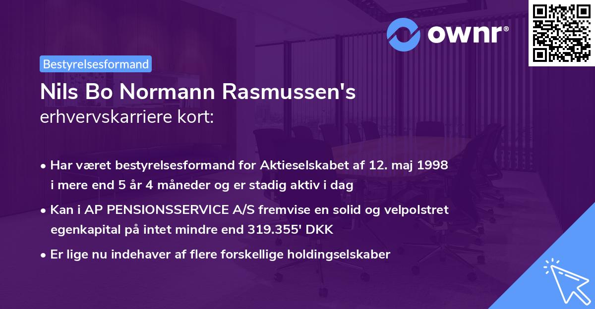 Nils Bo Normann Rasmussen's erhvervskarriere kort