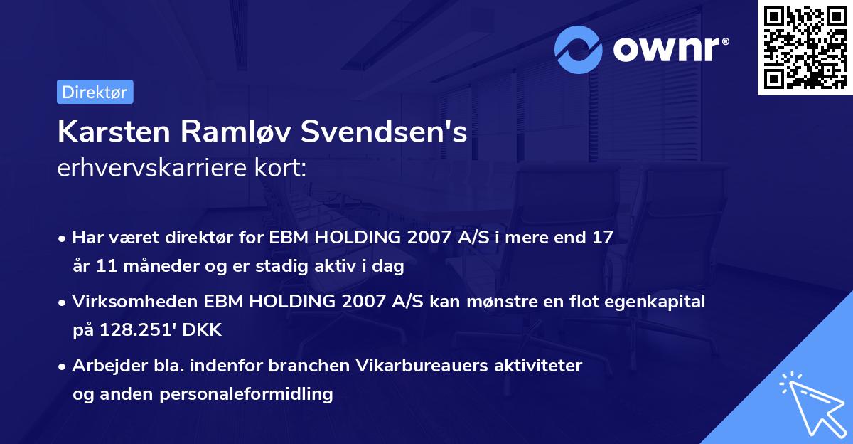 Karsten Ramløv Svendsen's erhvervskarriere kort