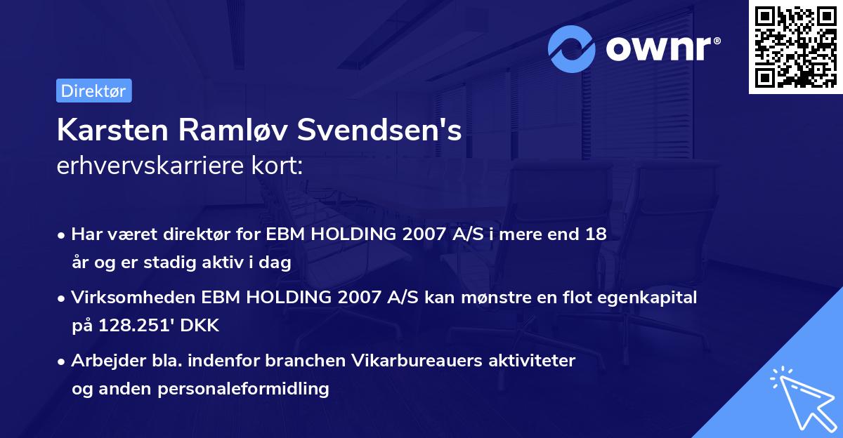 Karsten Ramløv Svendsen's erhvervskarriere kort